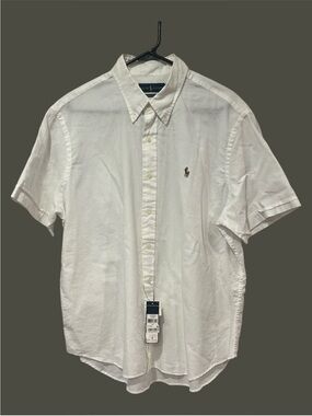 NWT Ralph Lauren Chambray
Oxford Short Sleeved Button Down Shirt White Size XL